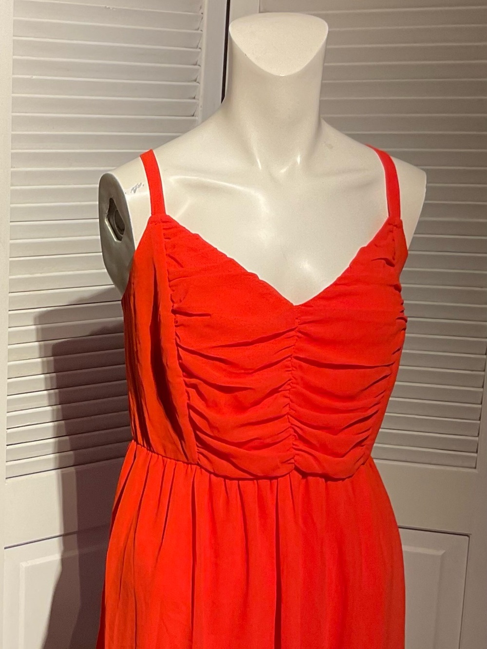 torrid size 1 babydoll tank top Orange Ruched lined